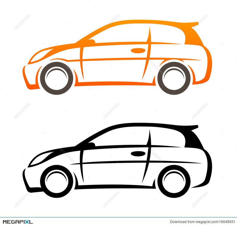 800x765 Car Sketch Vector Icon Illustration