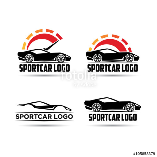 500x500 Auto Speed, Car Sport Speed Meter Logo Template Stock Image