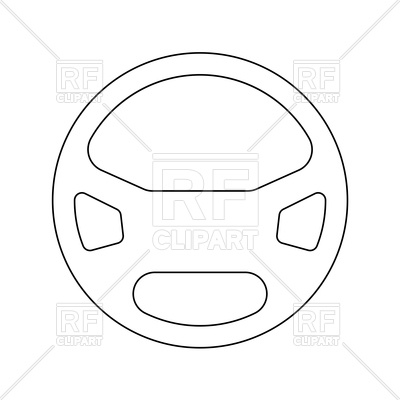 Car Steering Wheel Outline On White Background Vector Image 400x400 Car Steering Wheel Outline On White Background Vector Image