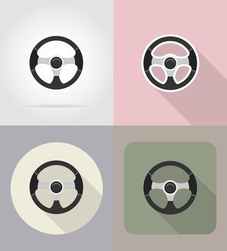 Car Steering Wheel Flat Icons Vector Illustration 443x490 Car Steering Wheel Flat Icons Vector Illustration