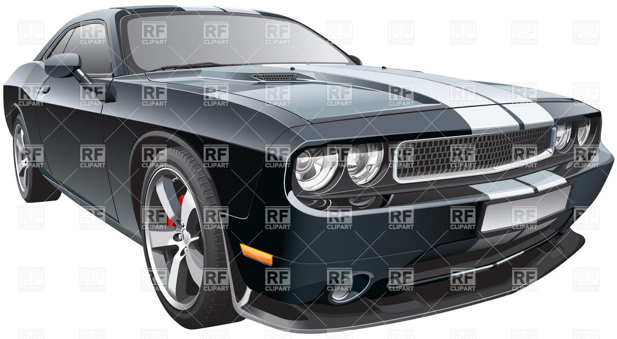 1200x660 Modern Pony Sports Car With White Racing Stripes Vector Image