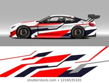 364x280 Racing Car Wrap Design Vector Graphic Abstract Stripe Racing