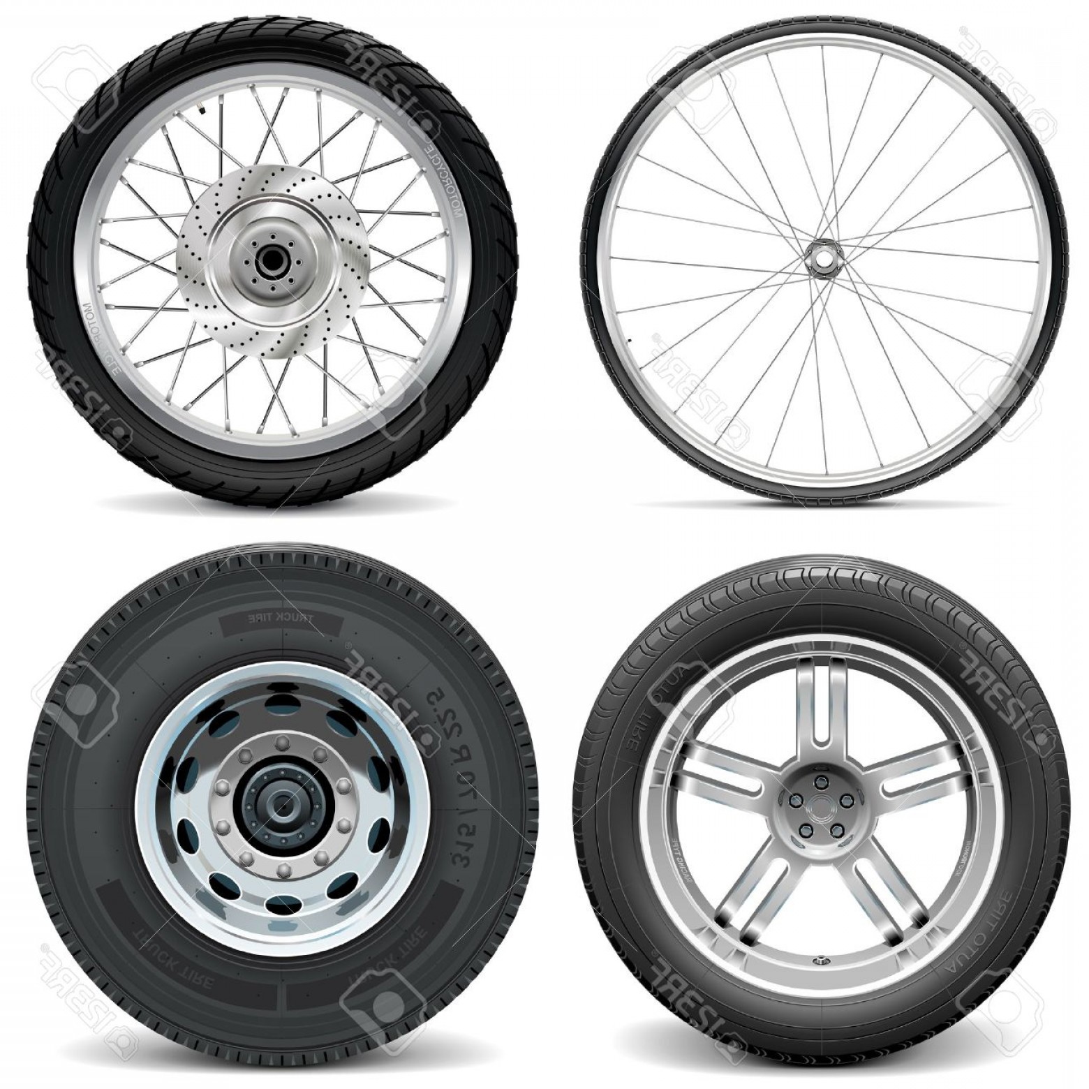 1560x1560 Photostock Vector Vector Tires For Bicycle Motorcycle Car