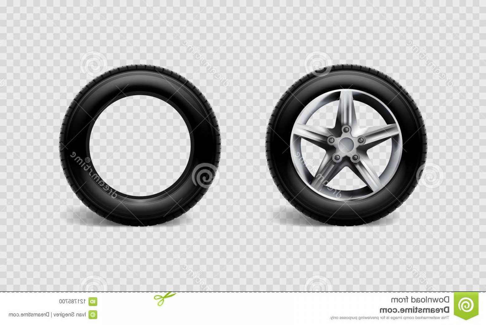 1560x1044 Stock Vector Illustration Realistic Car Wheels Set Tyre Bus Truck