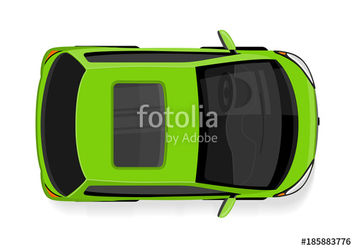 Passenger Car Top View Flat Style Vector Icon Stock Image 500x350 Passenger Car Top View Flat Style Vector Icon Stock Image