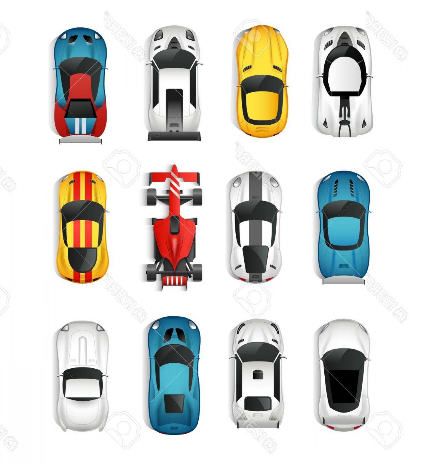 Photostock Vector Sport Cars Top View Icons Set Racing Cars 1420x1560 Photostock Vector Sport Cars Top View Icons Set Racing Cars