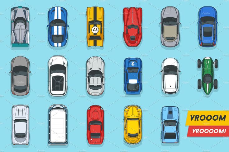 Vector Car Top View Vector Cars Top Cars View 735x490 Vector Car Top View Vector Cars Top Cars View