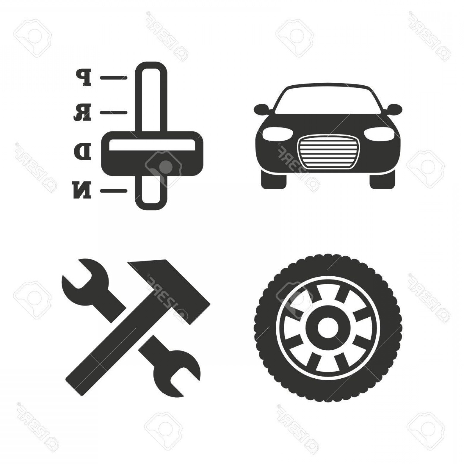 1560x1560 Photostock Vector Transport Icons Car Tachometer And Automatic