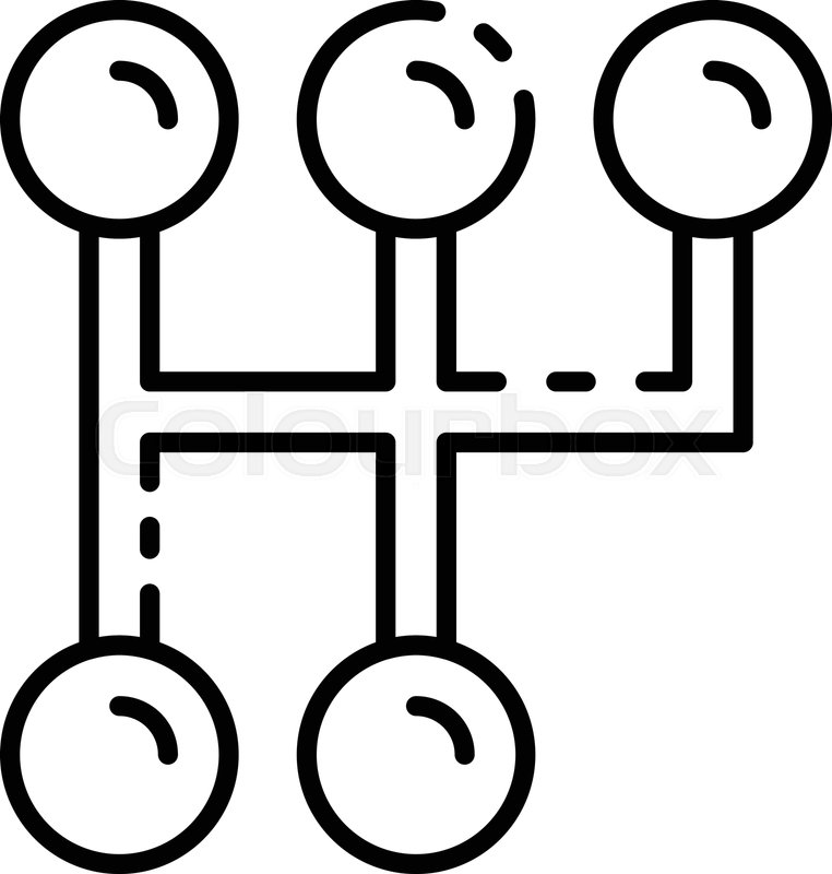 762x800 Car Manual Transmission Icon Outline Stock Vector Colourbox
