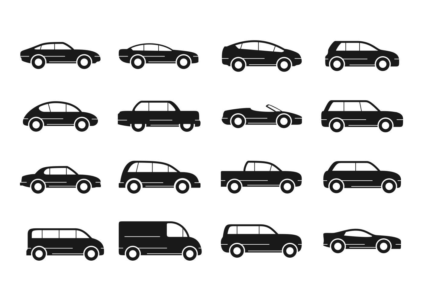 1400x980 Car Silhouette Free Vector Art