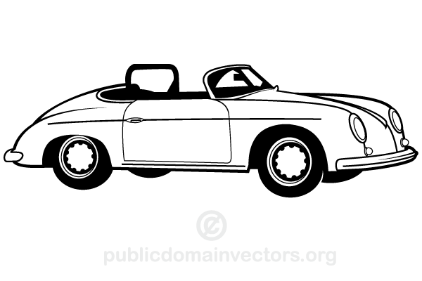 600x400 Free Vintage Car Vector Art