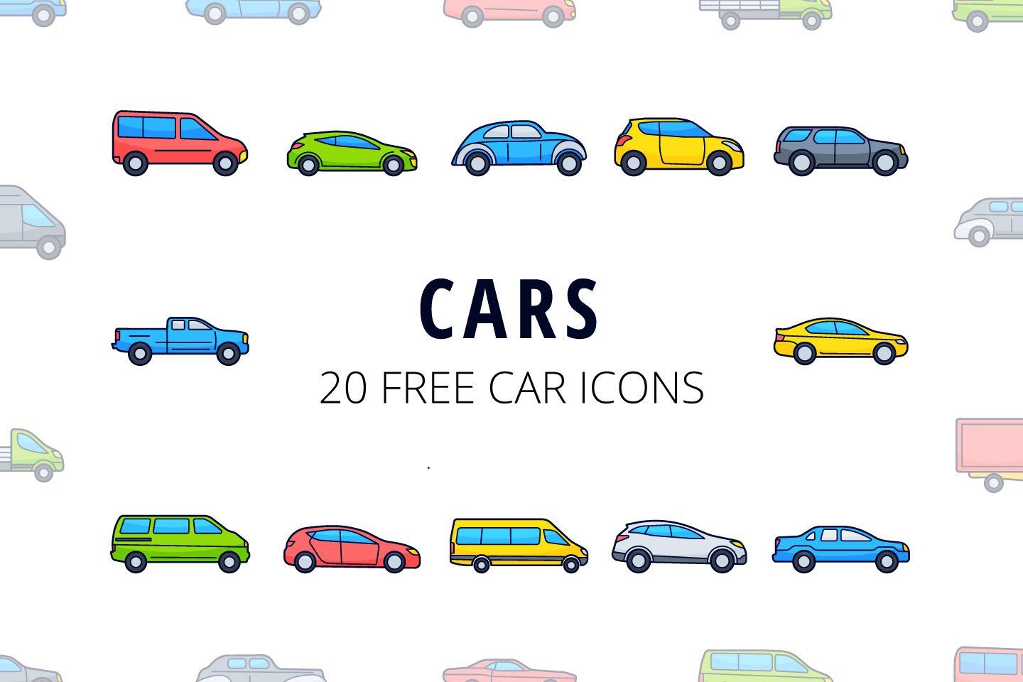 1440x960 Cars Vector Free Icon Set