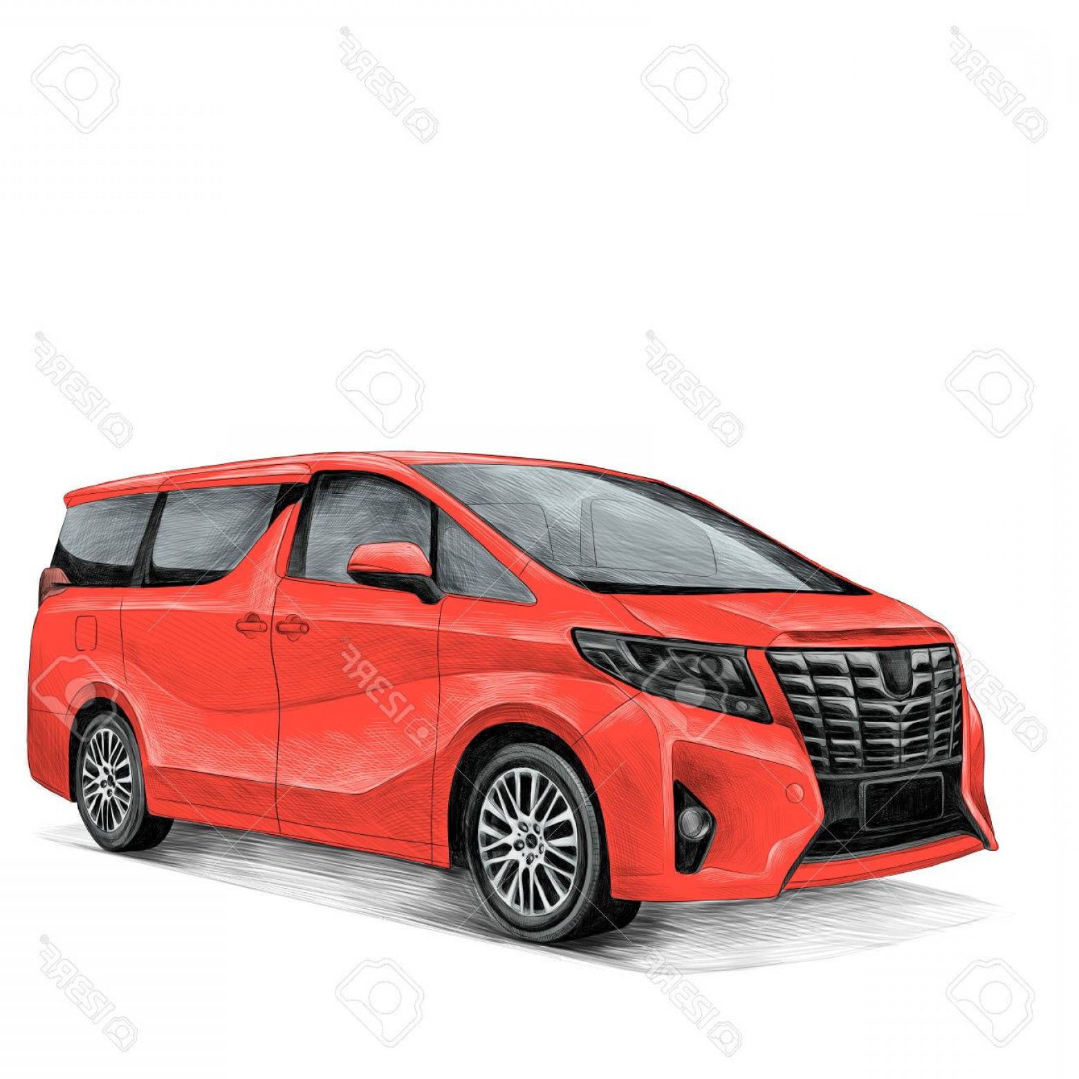 Photostock Vector Car Toyota Alphard Sketch Vector Graphics Color 1560x1560 Photostock Vector Car Toyota Alphard Sketch Vector Graphics Color