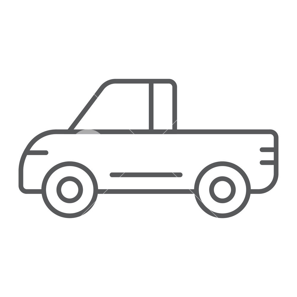 Pickup Thin Line Icon, Van And Auto, Car Sign, Vector Graphics 1000x1000 Pickup Thin Line Icon, Van And Auto, Car Sign, Vector Graphics