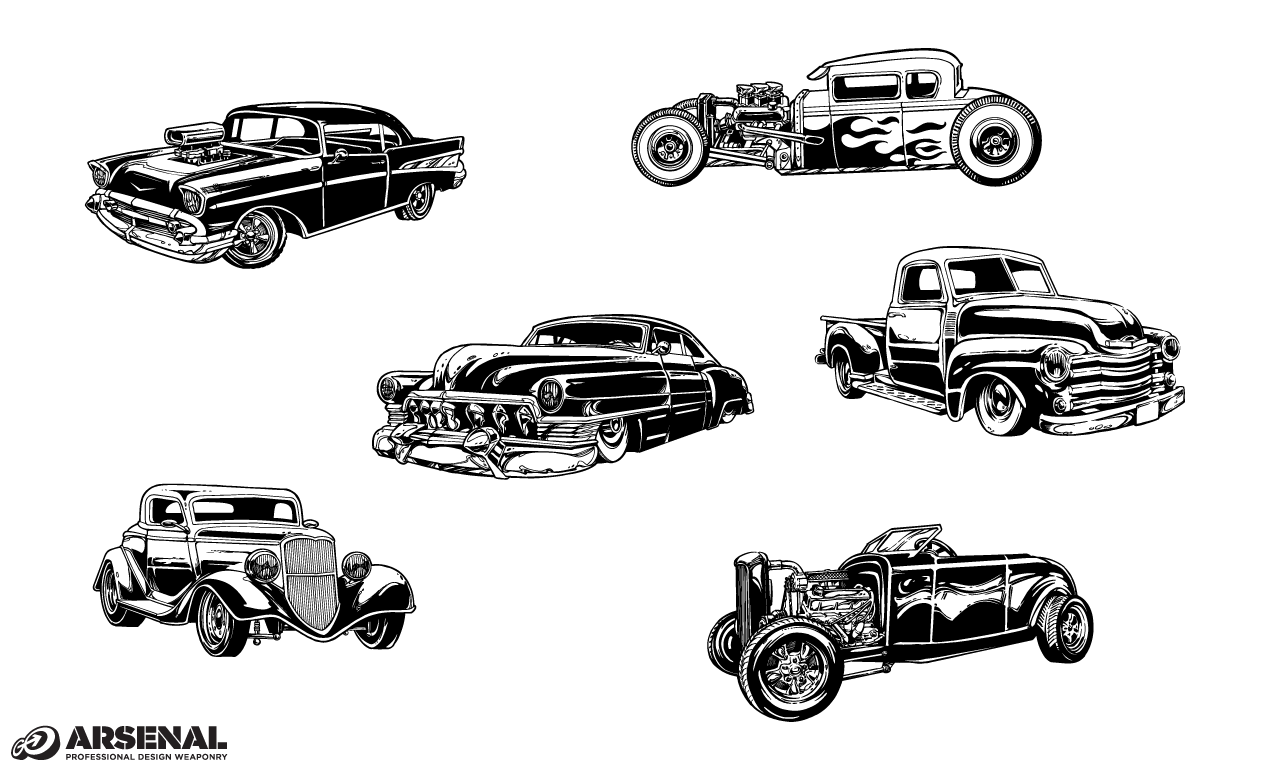 Vintage Cars Vector Pack From Go Media's Arsenal 1270x770 Vintage Cars Vector Pack From Go Media's Arsenal