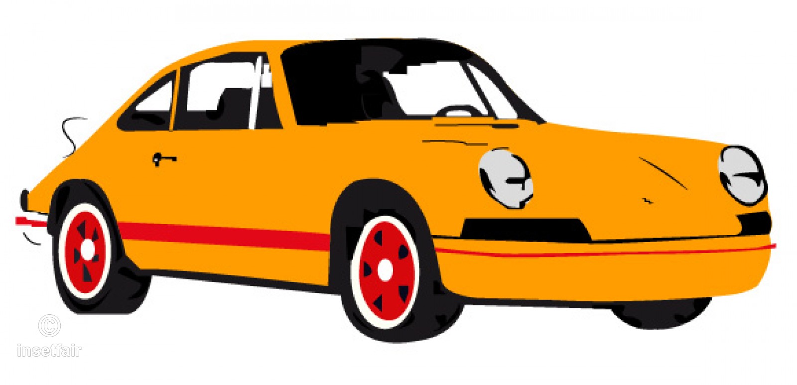 Vintage Orange Car Vector Drawing Png 1600x773 Vintage Orange Car Vector Drawing Png