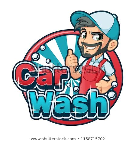 Vector Car Car Wash Cartoon Logo Character Design Vector 450x470 Vector Car Car Wash Cartoon Logo Character Design Vector