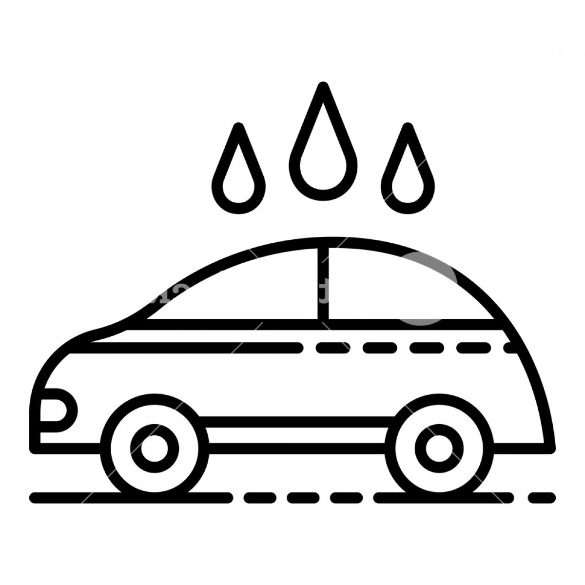 1200x1200 Contactless Car Wash Icon Outline Contactless Car Wash Vector Icon