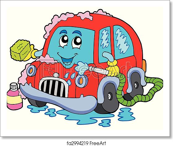 560x470 Free Art Print Of Cartoon Car Wash Cartoon Car Wash