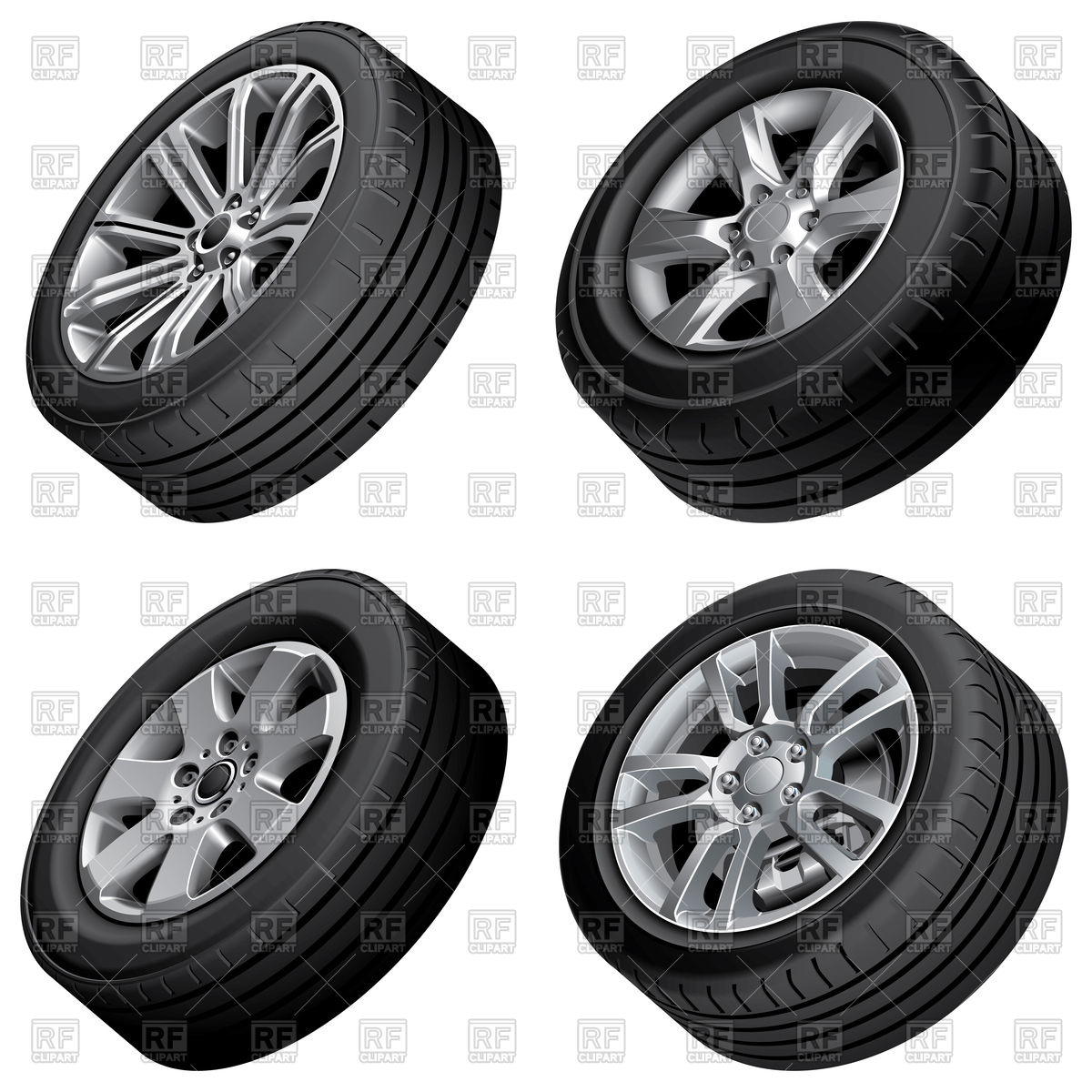 Set Of Car Wheels Vector Image Of Objects Vectorroom 1200x1200 Set Of Car Wheels Vector Image Of Objects Vectorroom