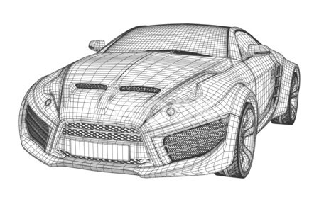 Sports Car Wireframe Stock Vectors 449x285 Sports Car Wireframe Stock Vectors