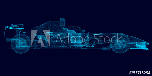 Wireframe Of A Polygonal Racing Car Of Blue Lines On A Dark 500x250 Wireframe Of A Polygonal Racing Car Of Blue Lines On A Dark