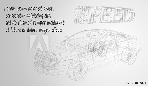 Abstract Image Of A Sport Car In The Form Of A Black And White 500x292 Abstract Image Of A Sport Car In The Form Of A Black And White