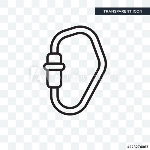 500x500 Carabiner Vector Icon Isolated On Transparent Background