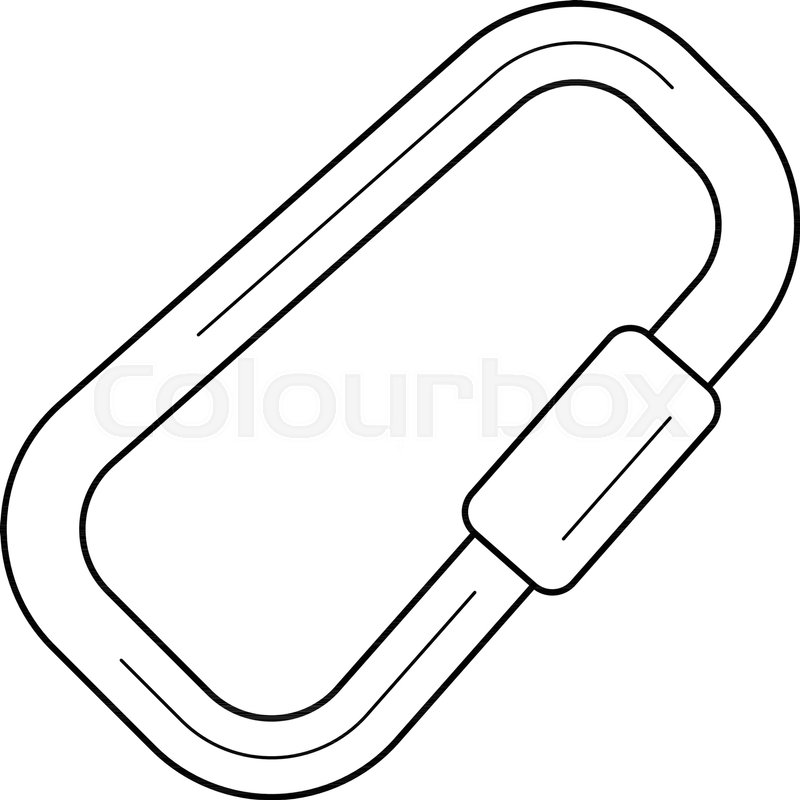 800x800 Climbing Carabiner Vector Line Icon Stock Vector Colourbox