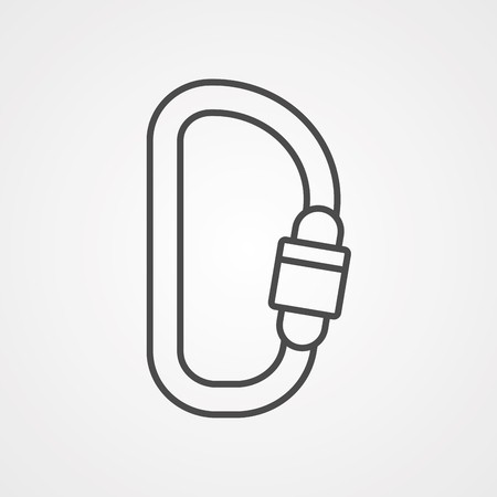 450x450 Climbing Carabiner Vector Line Icon Isolated On White Background