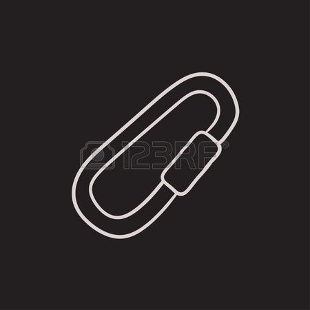 450x450 Climbing Carabiner Vector Sketch Icon Isolated On Background Hand
