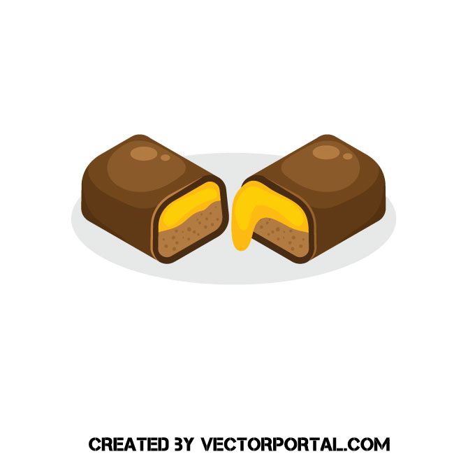 660x660 Chocolate Bar With Caramel Vector Image Food And Drink Vectors
