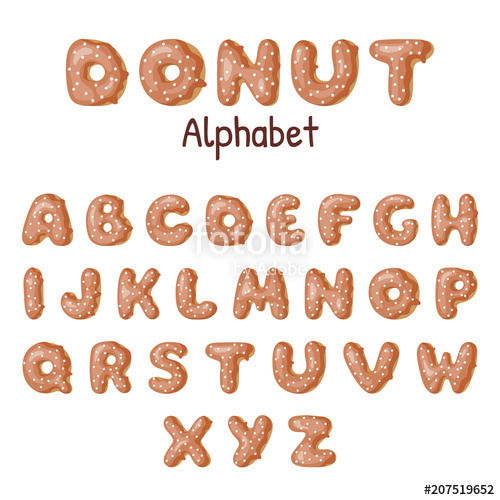 500x500 Hand Drawn Donut Alphabet Donuts Letters Glazed