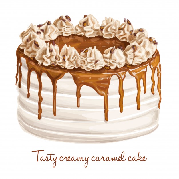 626x626 Cake With Caramel Vector Free Download