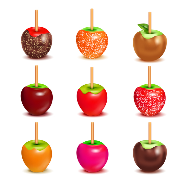 600x600 Caramel Apple Assortment Set Vector