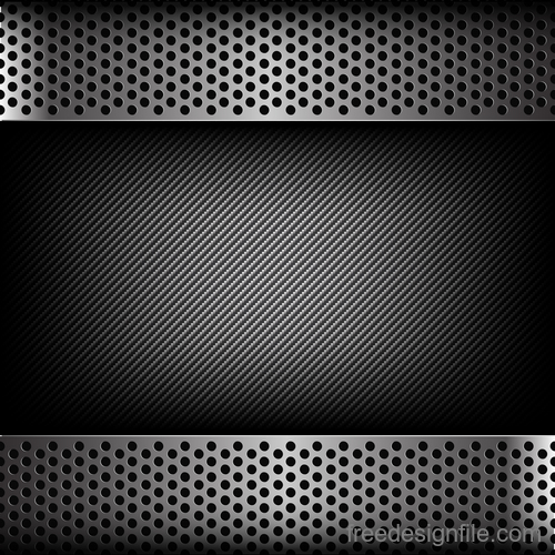 500x500 Dark And Black Carbon Fiber With Metal Texture Vector Background