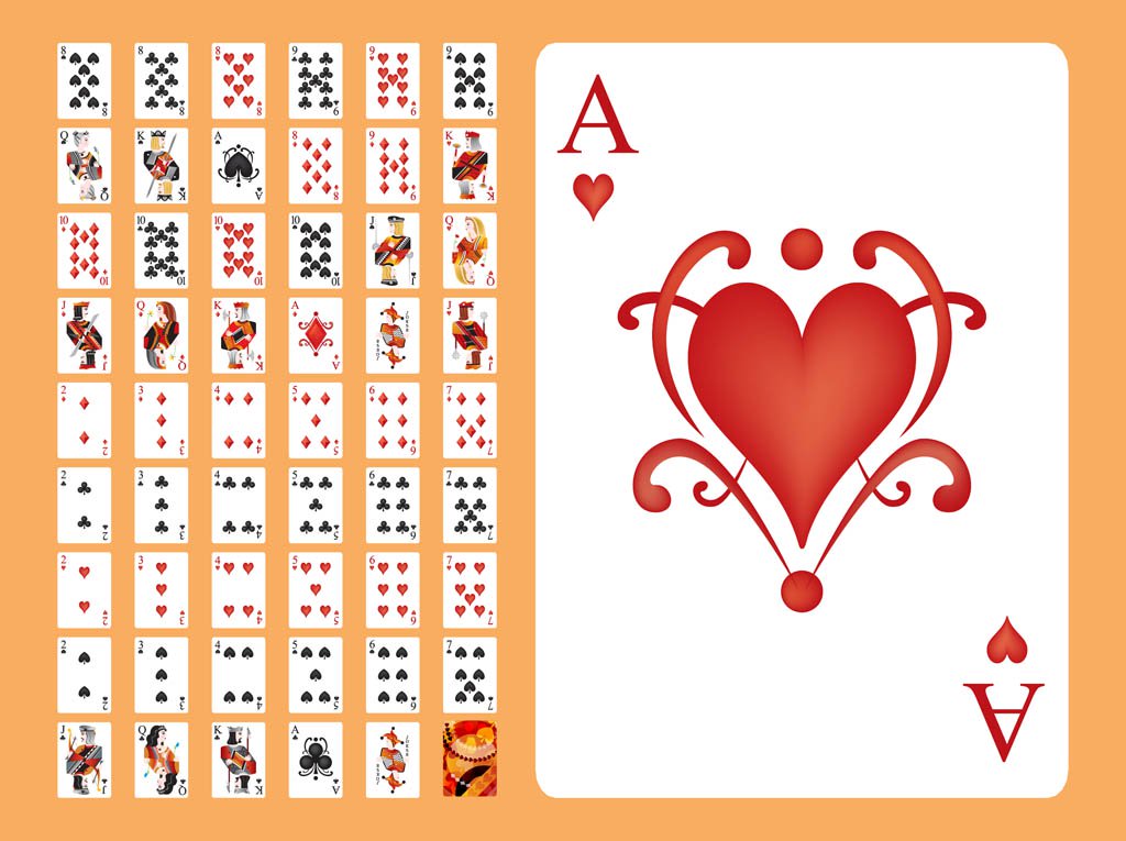 Playing Cards Vector Vector Art Graphics 1024x765 Playing Cards Vector Vector Art Graphics