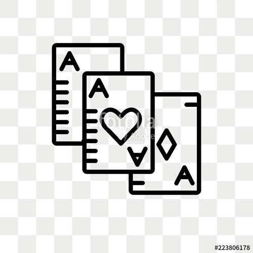 500x500 Card Game Vector Icon Isolated On Transparent Background, Card