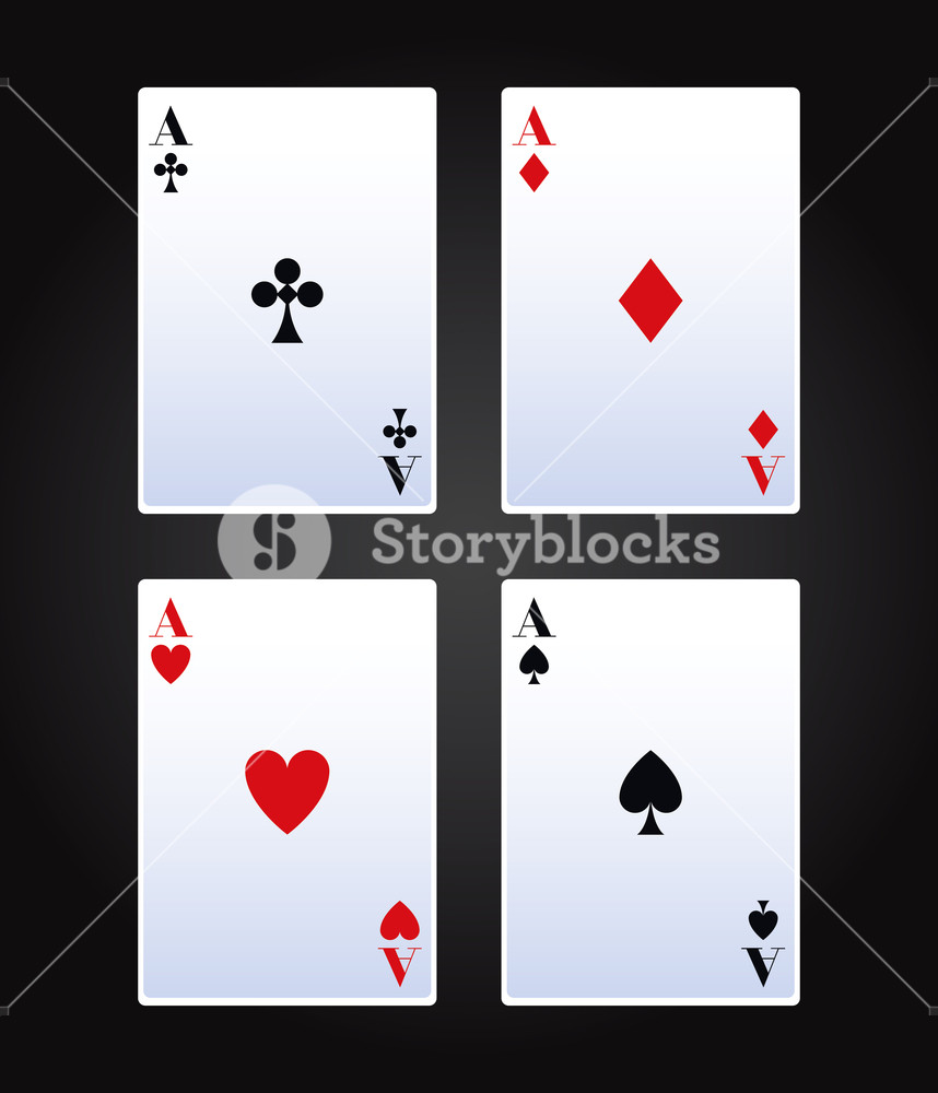858x1000 Poker Cards Game Over Black Background Vector Illustration Graphic