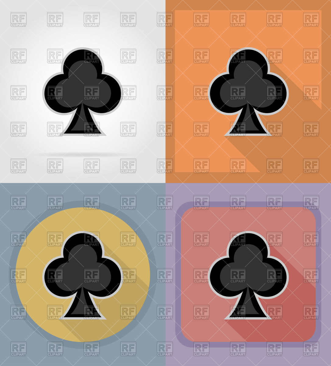 1086x1200 Suit Of Clubs Icons, Card Game, Flat Design Vector Image Of Icons