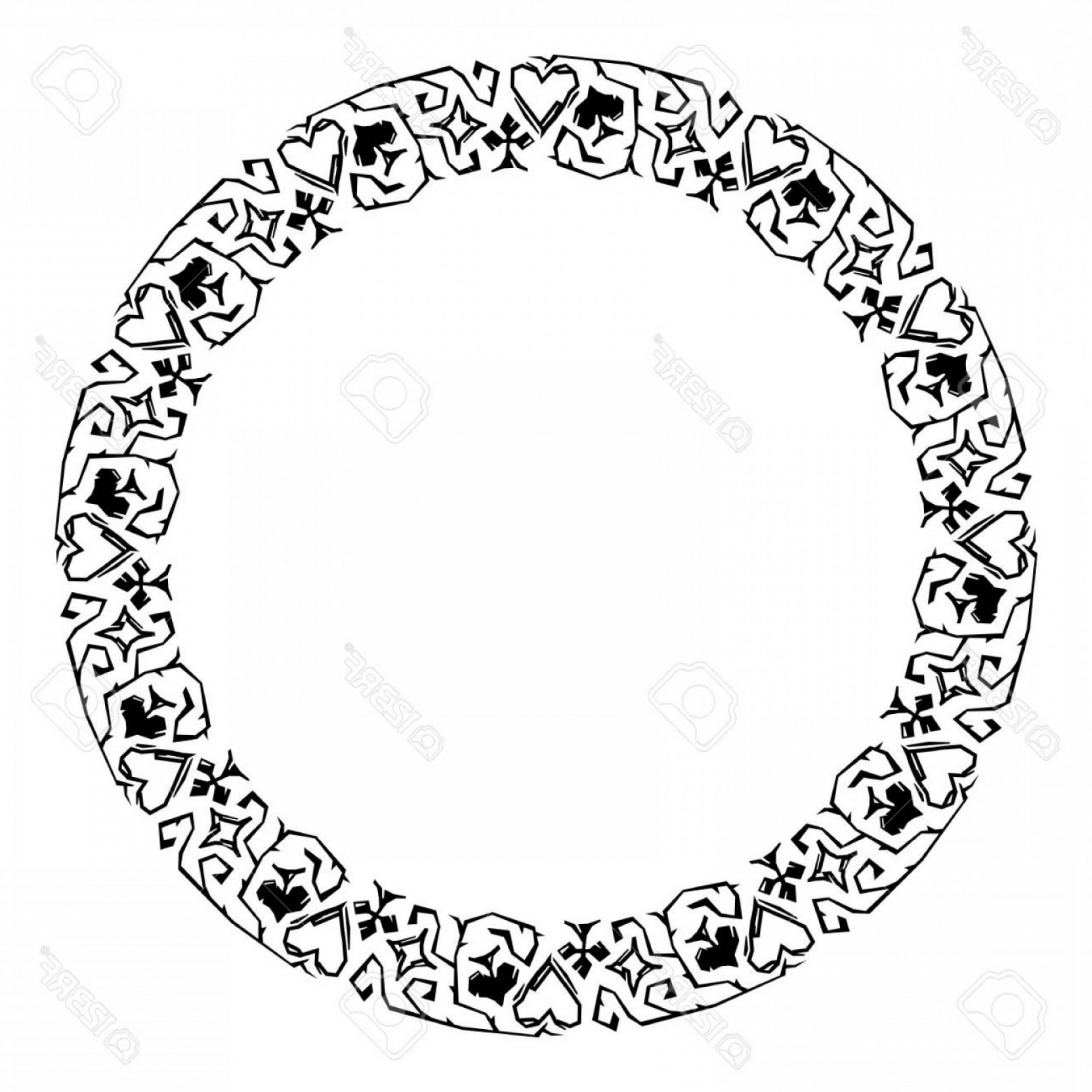 Photostock Vector Round Decorative Frame With Card Suits Vector 2246x2246 Photostock Vector Round Decorative Frame With Card Suits Vector