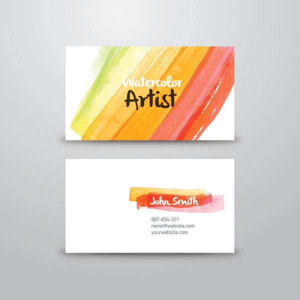Watercolor Artist Business Card Free Vector 600x600 Watercolor Artist Business Card Free Vector