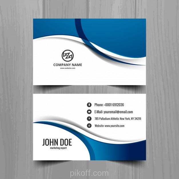 Blue Wavy Business Card Vector Free Download 626x626 Blue Wavy Business Card Vector Free Download