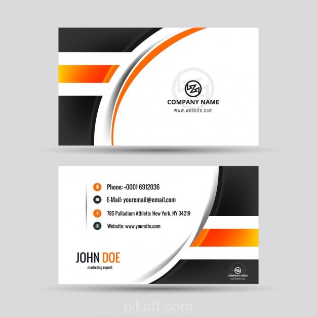 Modern Visiting Card With Orange Details Vector Free Download 626x626 Modern Visiting Card With Orange Details Vector Free Download
