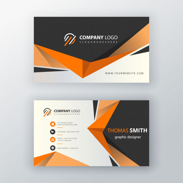 Orange Shape Visit Card Vector Free Download 626x626 Orange Shape Visit Card Vector Free Download