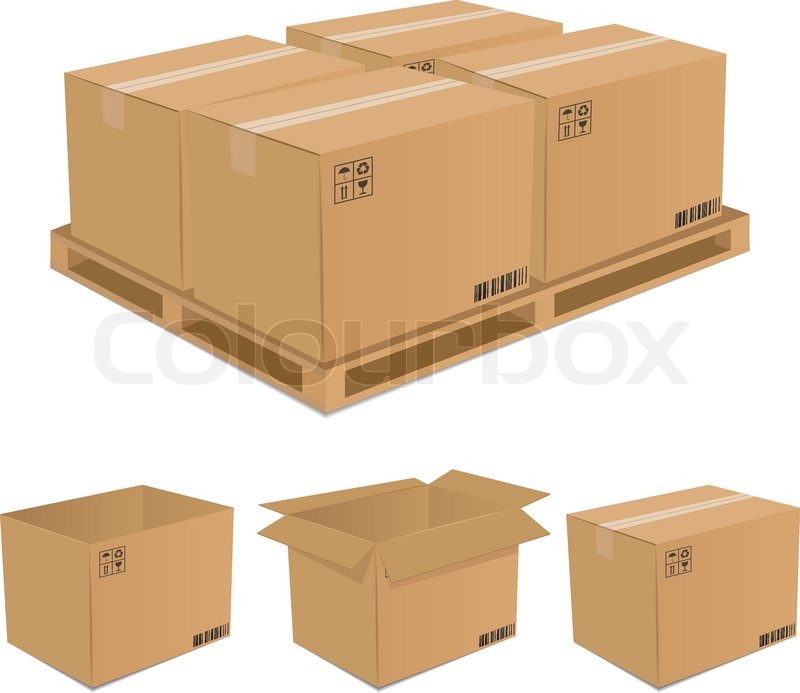 Set Of Vector Cardboard Boxes Stock Vector Colourbox 800x693 Set Of Vector Cardboard Boxes Stock Vector Colourbox