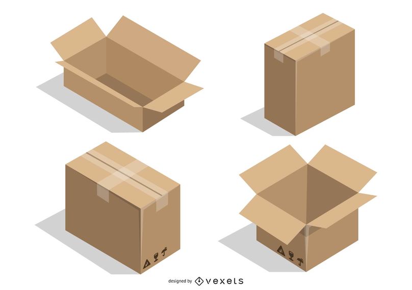 Vector Cardboard Boxes 808x570 Vector Cardboard Boxes