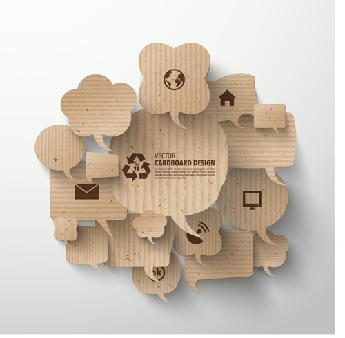 500x491 Cardboard Speech Bubbles Design Vector Free Download
