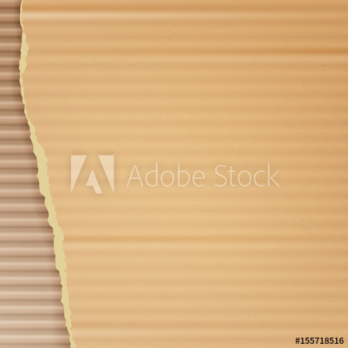 500x500 Corrugated Cardboard Vector Background Realistic Texture Ripped