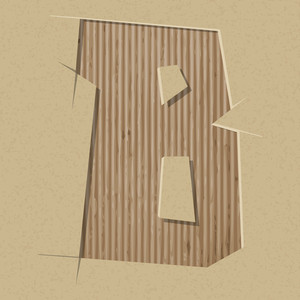 300x300 Letter Cut Out On A Cardboard Vector Paper Alphabet Royalty Free